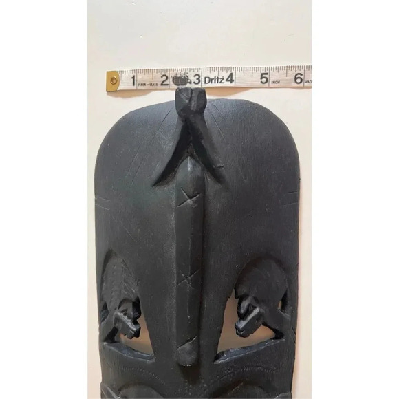 Ivory-Coast Ghana African Hand Carved Tribal Mask Wall Decor 12” X 6 - Picture 6 of 9